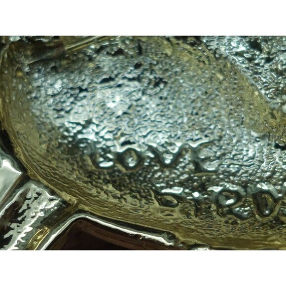 Vintage AJC Brooch Love Birds Brushed Gold Tone Dangle Heart Mid Century Signed - Picture 8 of 15